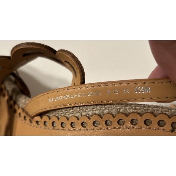 Tory Burch leather Scalloped Cutout Alingback Heels Tan Womens 8.5 - Picture 8 of 10